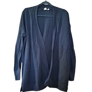 Gap Black Open Front Cardigan L Office Cozy Fall Vibe Oversized